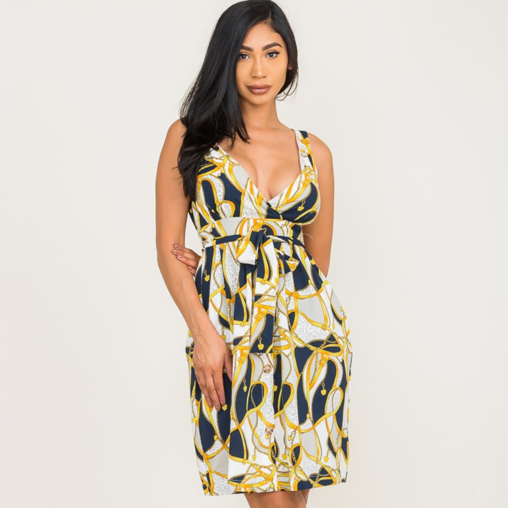 Grifflin Paris Chain Print Dress (NWT)